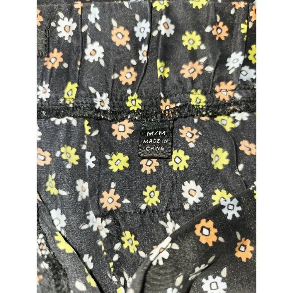 ATM 100%‎ Silk Pants High Rise Floral Print Flat Front Pockets EUC Med